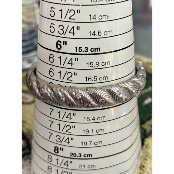 Judith Ripka 925 Cz Braid Design Cuff - Picture 11 of 11